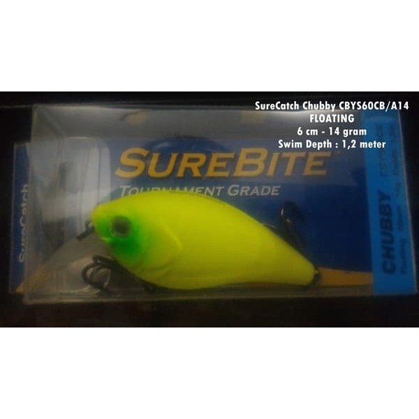 Lure Casting Crank lidah pendek Surecatch Chubby CBYS60CD/A14