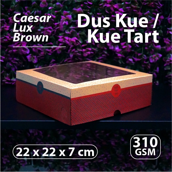 

10 Pcs Dus Kue 22x22x7 Cm Motif Caesar Luc Brown Cake Box Kardus Tart
