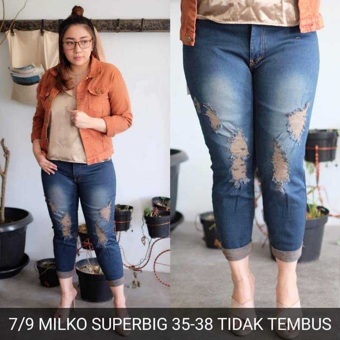CELANA WANITA JEANS 7/9 MILKO SUPERBIG