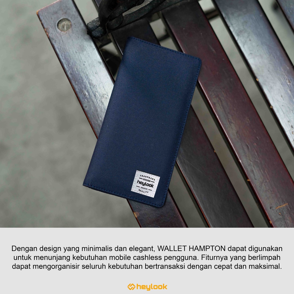 HEYLOOK Project - Dompet Pria Panjang Hampton Dompet Cordura Panjang Lipat Premium Pria Distro - BLACK