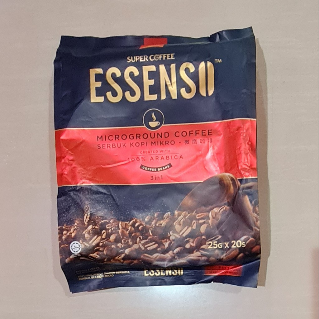 

Kopi Super Coffee Essenso 3 in 1 / Essenso 3in1 Microground Arabica Coffee 20 x 25 Gr