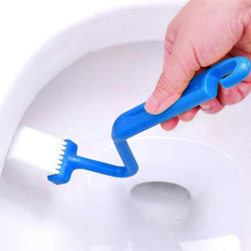 Sikat Brush Pembersih Sudut Mini Wc Toilet Kamar Mandi Bentuk V Lengkung