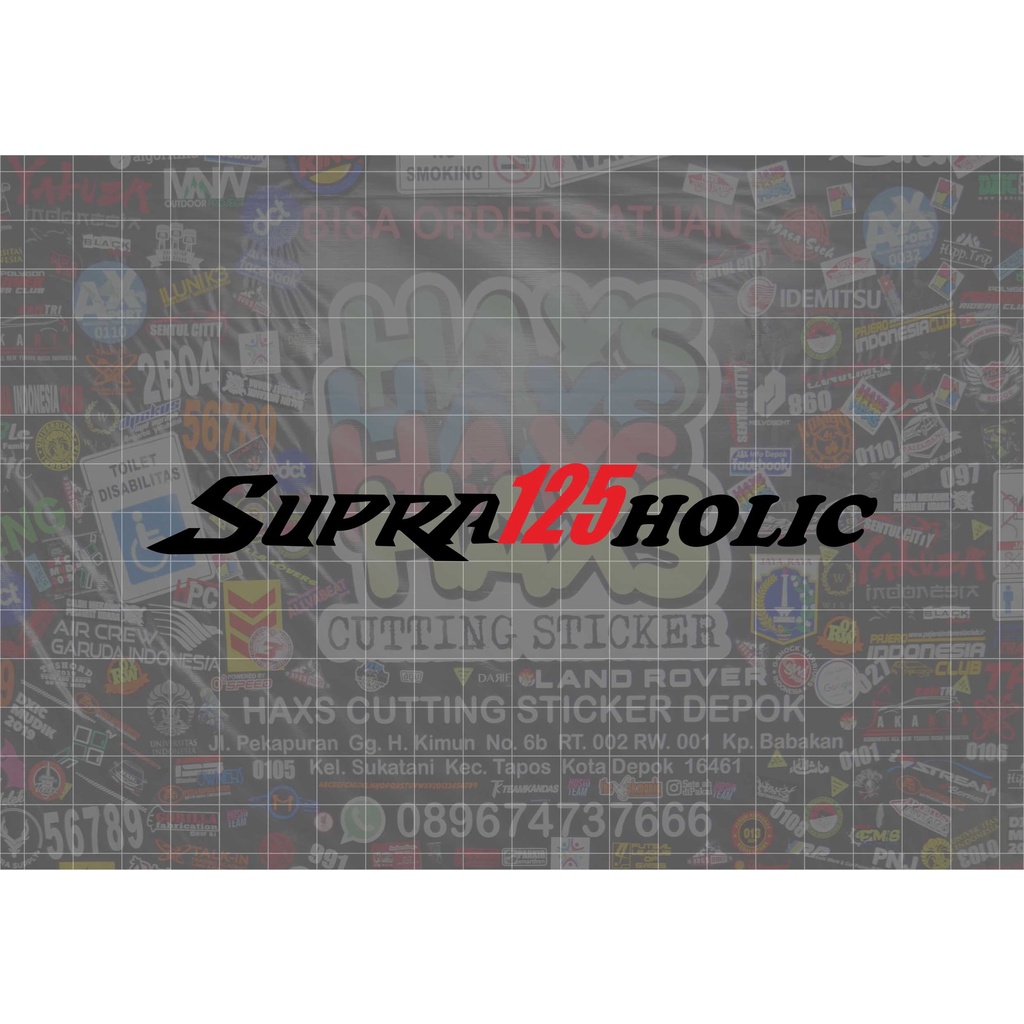 Cutting Sticker Supra 125 Holic Ukuran 15 Cm