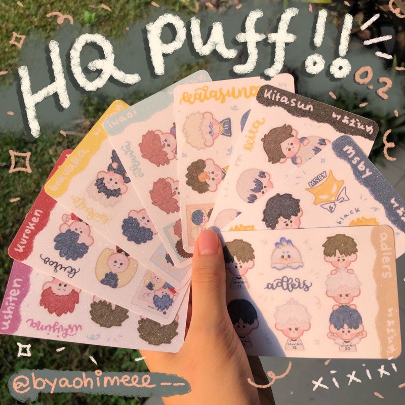 

Sticker Haikyuu Puff Glitter | Stiker Anime karasuno bokuaka iwaoi adlers msby kitasun kuroken