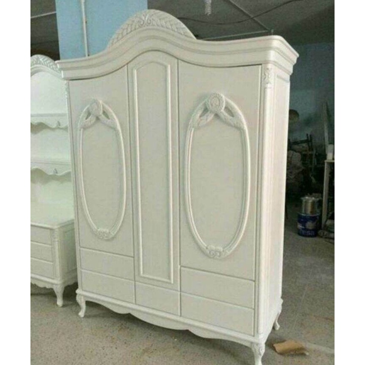 lemari pakaian cat duco almari hias kayu jati baju minimalis pajangan