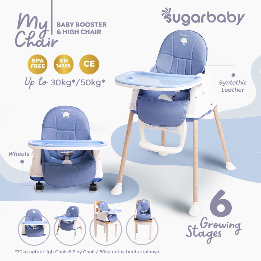 SUGAR BABY MY CHAIR BABY BOOSTER &amp; HIGH CHAIR 4W / KURSI MAKAN BAYI