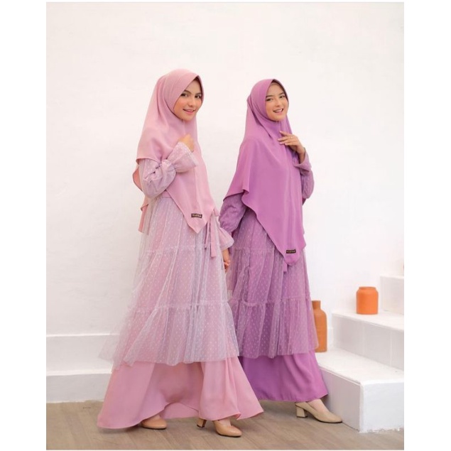 AFSHA Gamis Pesta Mewah Brukat Remaja Premium Busui Terbaik by Riskirich