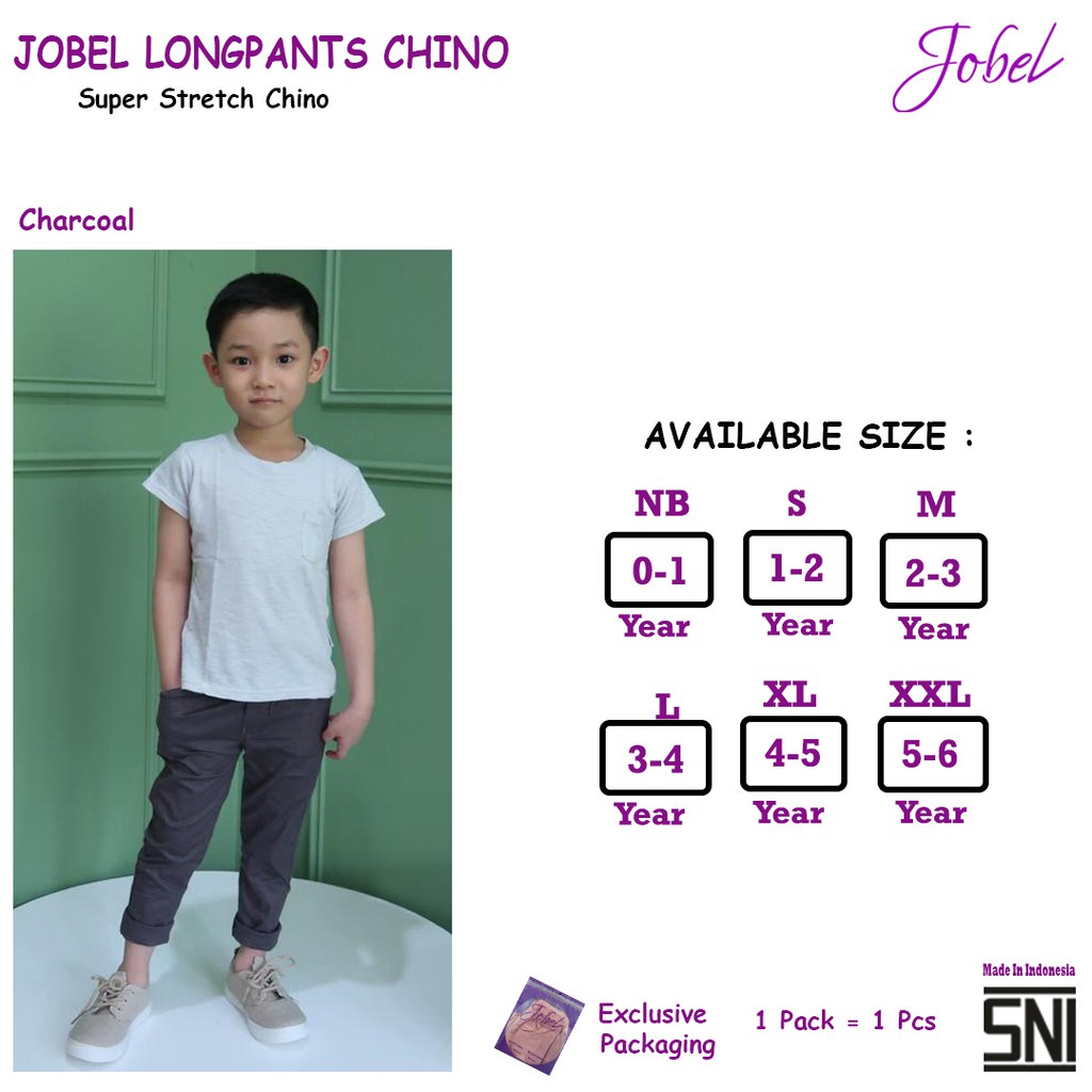 Celana Panjang Anak Perempuan Laki Laki 0-6 Tahun Jobel Long Pants Chino 1pcs