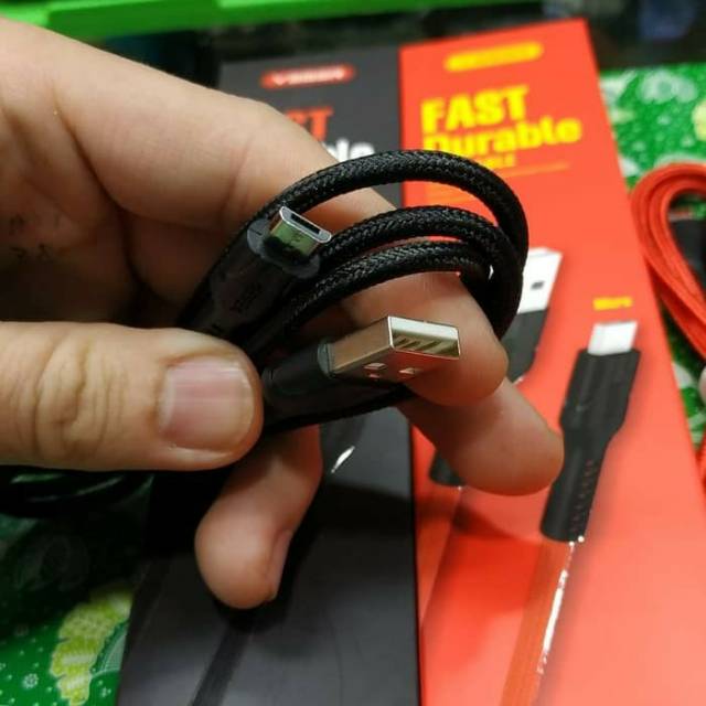 Kabel data fast charging micro USB universal veger 100cm VP-14 VP14 original mantul USB veger