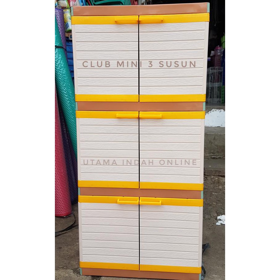 Lemari Pakaian / Lemari Plastik / Mini Club 3 Susun