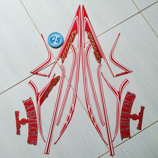 Striping Sticker Motor Honda Genio 110 Fabulous 2019 Merah