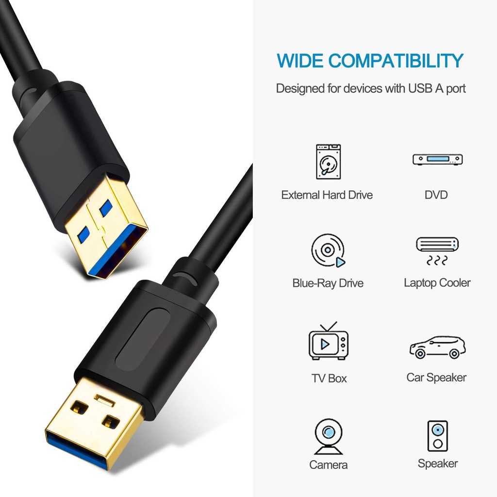 Kabel USB 3.0 Male To Male-1 Meter For HDD Hard Disk 2.5 Inch/CABLE USB 3.0 M-M 1M