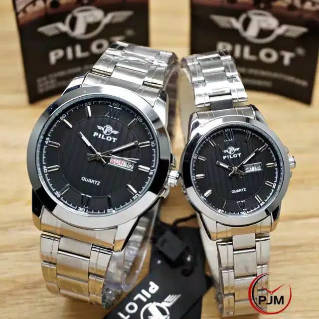 Jam Tangan Couple Original Pilot Rantai Wajin