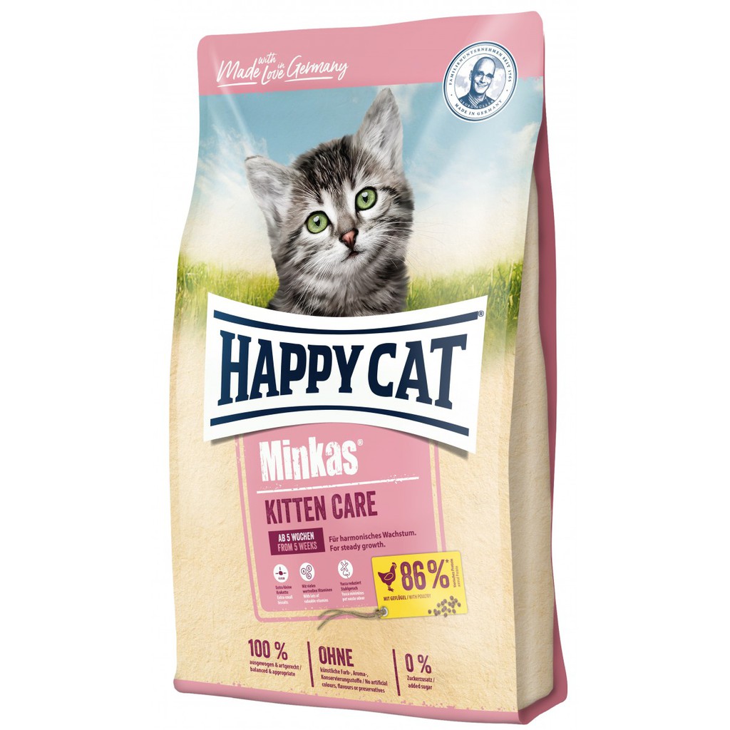 happy cat minkas kitten care makanan kering anak kucing 5minggu 1.5kg