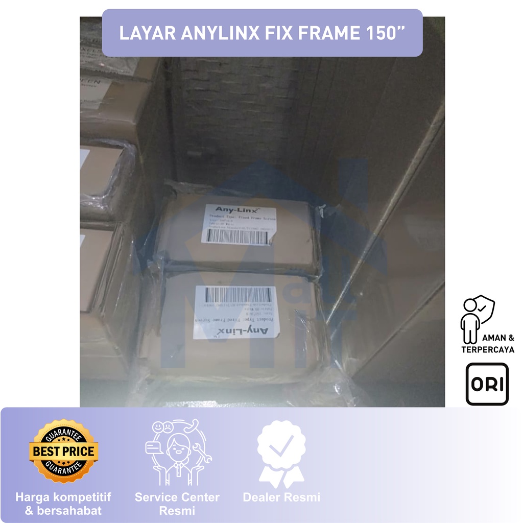 LAYAR FIX SCREEN FIX FRAME home Theathre AnyLink 150&quot; Matte White 16:9