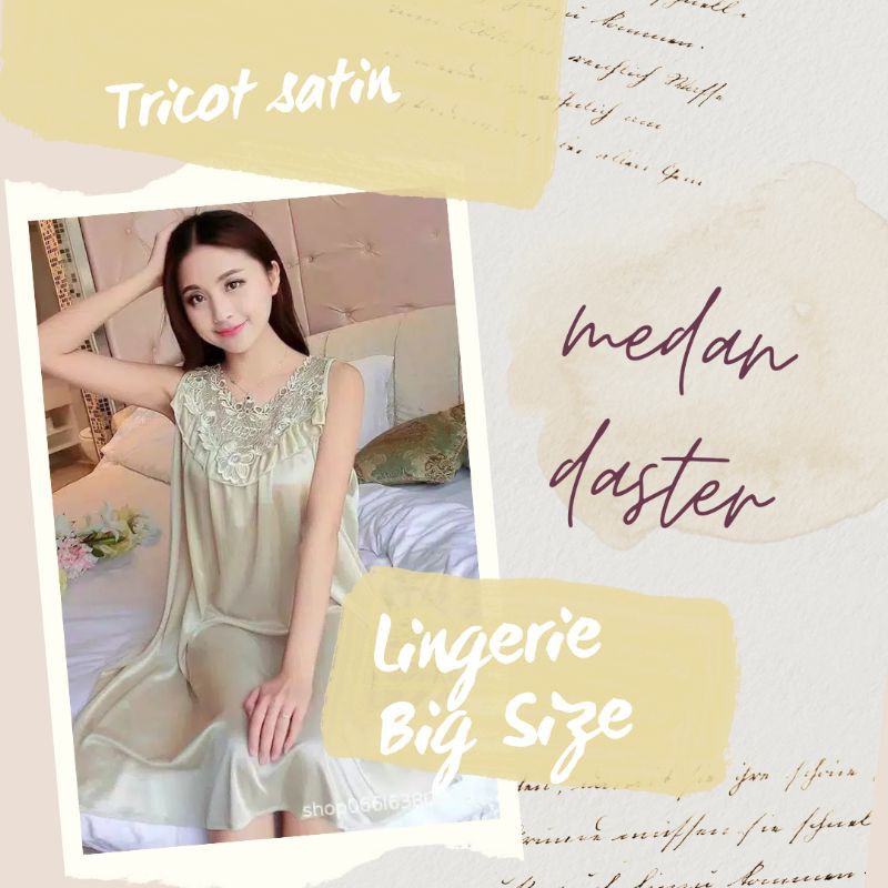 Daster Satin Tricot Happy Jumbo