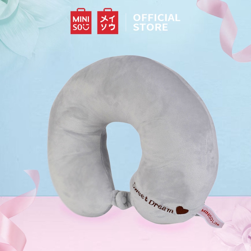 Miniso  Simple Bantal  Leher U Shaped Neck Pillow Travel   Miniso  Simple Bantal  Leher U Shaped Neck Pillow Travel