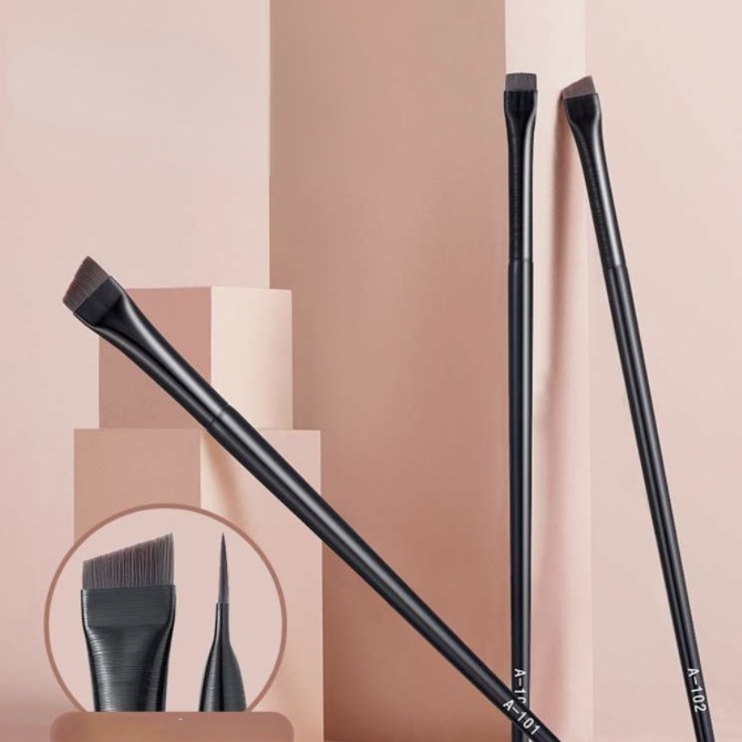 Ultra Thin Precision Fine Eyeliner Brush Eyebrow Kuas Firming Knife Edge LA129