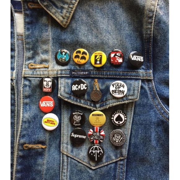 PIN BUTTON 1in / PIN MUSIK 2,5CM / PIN BUTTON AKSESORIS JAKET JEANS / PIN PENITI UNTUK CELANA JEANS 