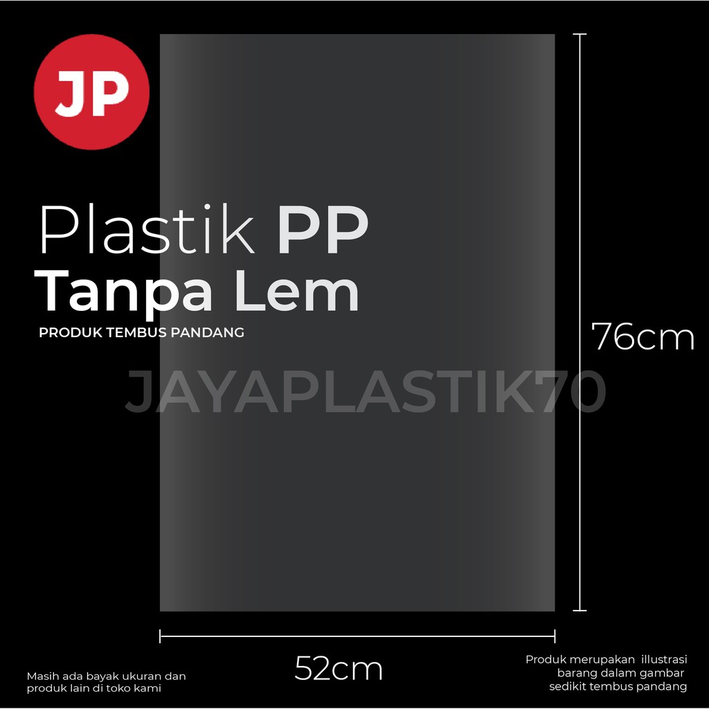 Plastik PP Ukuran 52x76cm Plastik Packing besar Harga per pcs/lembar