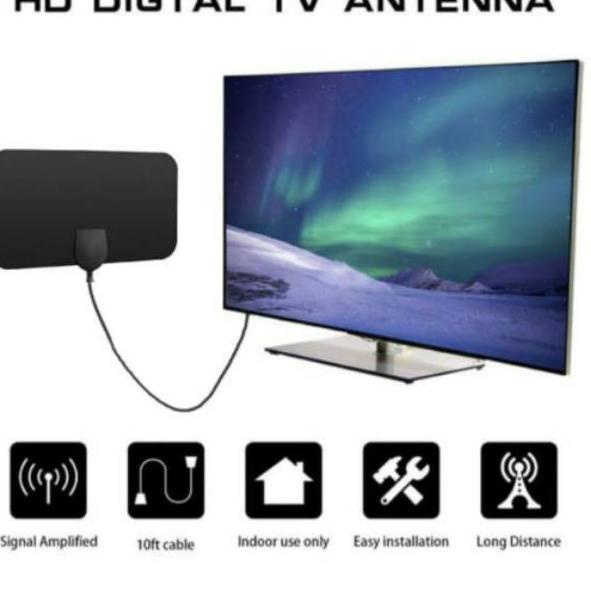 ☉ Taffware Antena Antenna Penguat Sinyal TV Digital Indor Indoor Dalam Reciever Tabung LCD LED ン