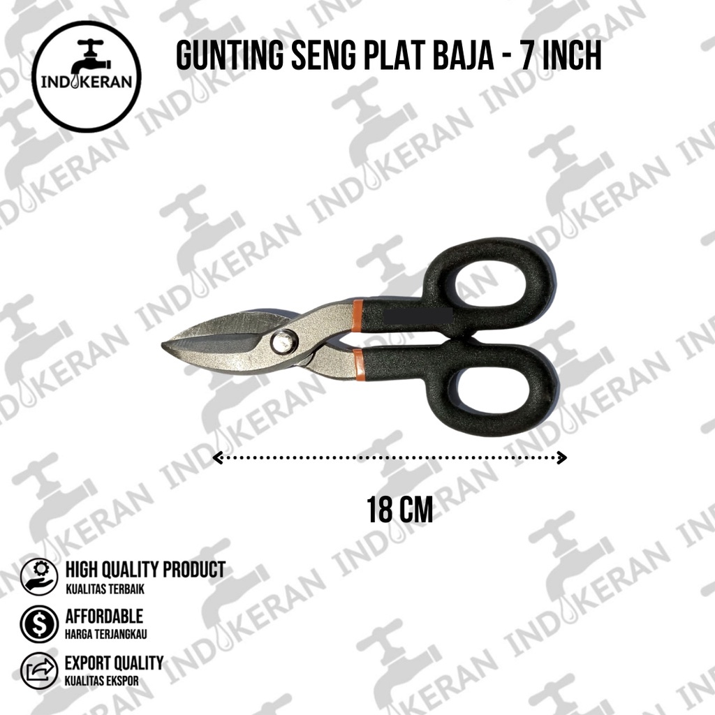 INDOKERAN - Gunting Seng Plat Baja - 7 Inch