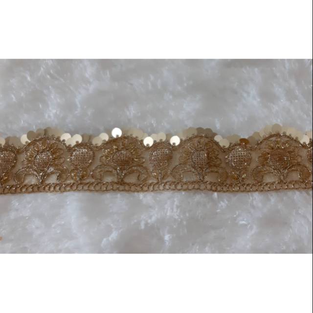 Renda india benang emas bunga matahari