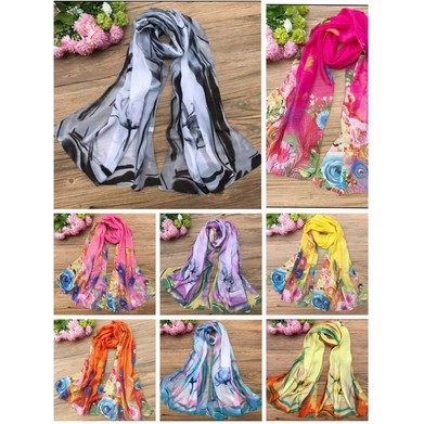 READY!! SYAL/PASHMINA  WANITA MULTICOLOUR FASHION IMPORT #100456