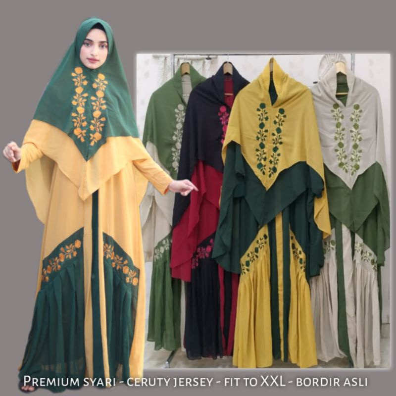 SYARI PREMIUM CERUTY JERSEY | MOTIF BUNGA | SYARI BUSUI