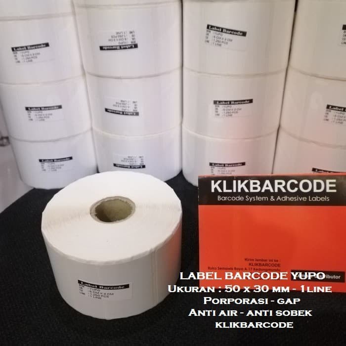 

LABEL BARCODE YUPO/VINYL - 5 X 3 CM - ANTI SOBEK - ANTI AIR - 1LINE - 1.000pcs
