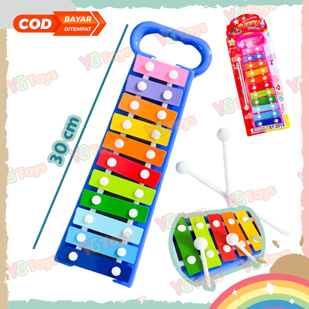 YGtoys Mainan Alat Musik Pukul Xylophone Anak Kids Music Toy Gamblang Edukasi Xilophone Kolintang Kulintang