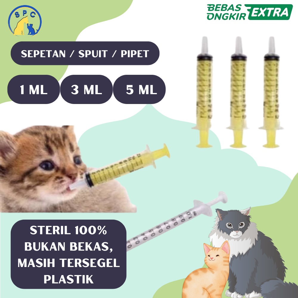 Spet Spuit Pipet Alat Bantu Makan Kucing 1ML 3ML 5ML