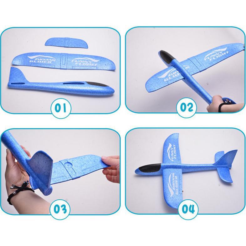 GOROCK Mainan Pesawat DIY Hand Throw Foam Aeroplane Flying Glider Planes - TY0310 Mix Color Gr