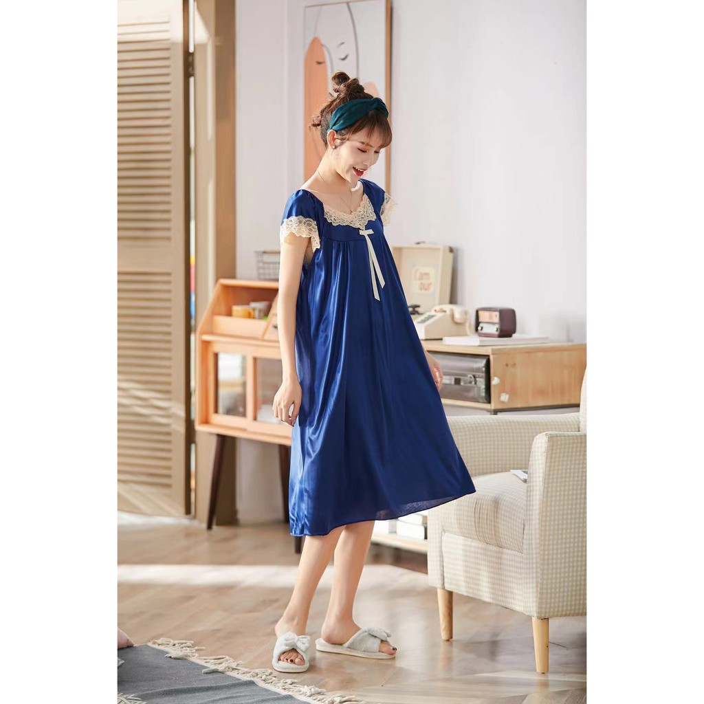 DRESS TIDUR SUTRA IMPORT WANITA