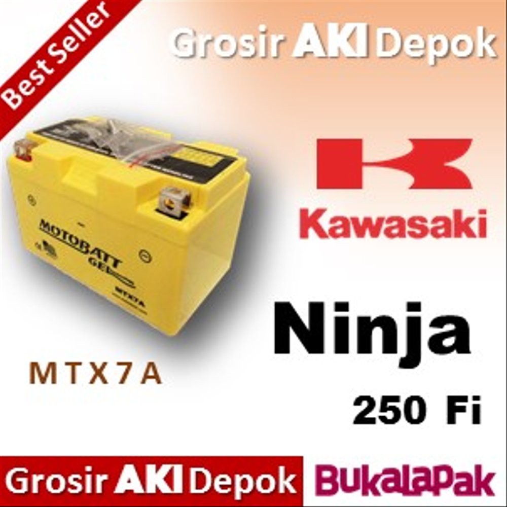 BARU Aki kering/ Ninja 250 fi/ Kawasaki/ MTX7A MOTOBATT u/ Yuasa GS