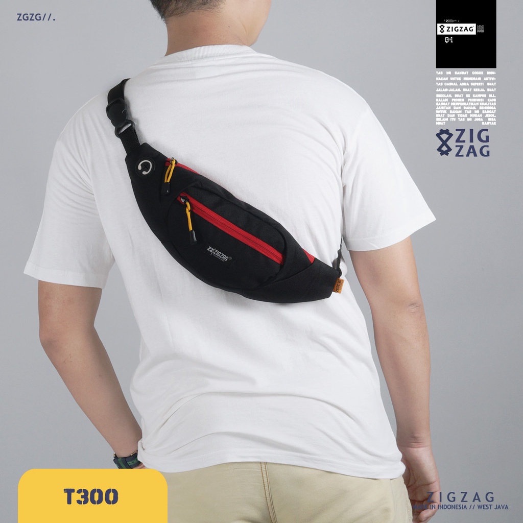 ZIGZAG T300 Tas Waistbag Pria Kanvas - Tas Pria Premium