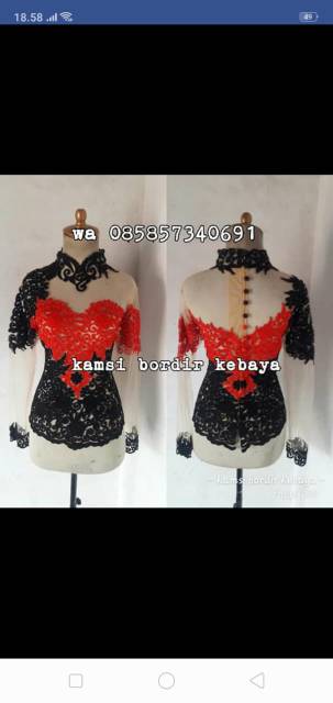 Kebaya bordir stik premium