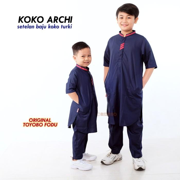 Baju Koko Anak Lengan Pendek Toyobo Fodu Model Archi - Orizano