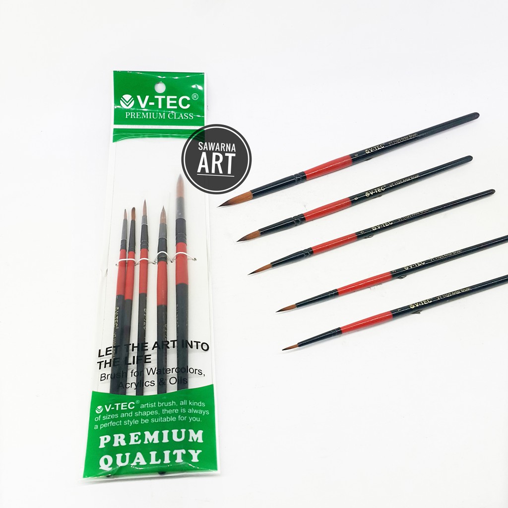 

V-Tec Round Brush VT-110 Set 5 / Kuas Lukis Set 5