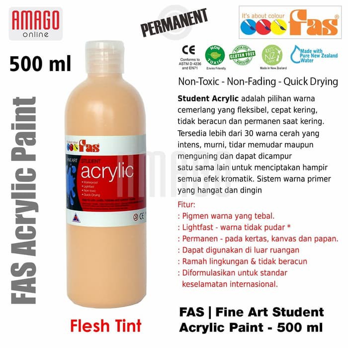 FAS - STUDENT ACRYLIC PAINT - 500 ML - FLESH TINT