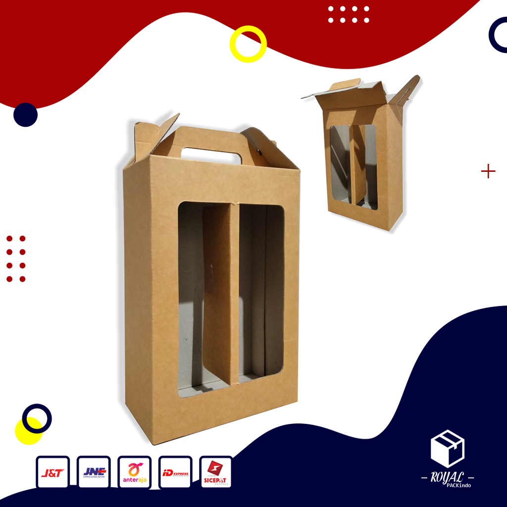 BOX JINJING POLOS (UK 18 X 9 X 29 CM ) BOX JINJING KALE 1 LITER ISI 2 E FLUTE - KARDUS/POLOS/KARTON/