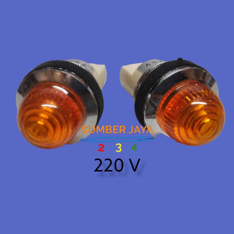 LAMPU PILOT 220V / BOHLAM PILOT 220V 25MM KUNING