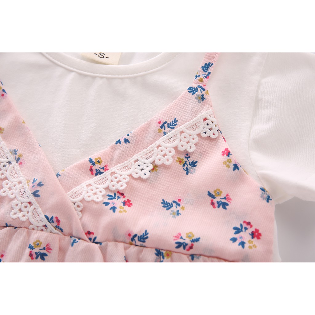 Dress Anak Perempuan Jumpsuit Motif Bunga Import Bahan Cotton Lembut Estimasi usia 3 Bln -4 Tahun-4