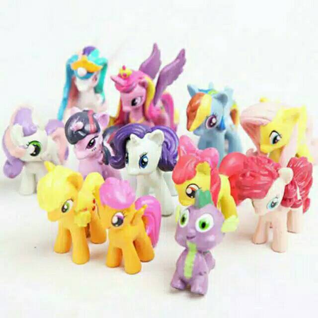 My little pony 12 motif action figure cake topper ulang tahun mainan anak figure action