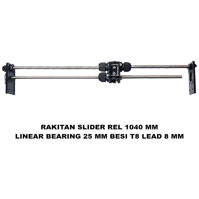 EELIC SLR-25T8L8J900 Rakitan slider rel panjang 1040 mm linear bearing block d8 25 mm lead besi ulir