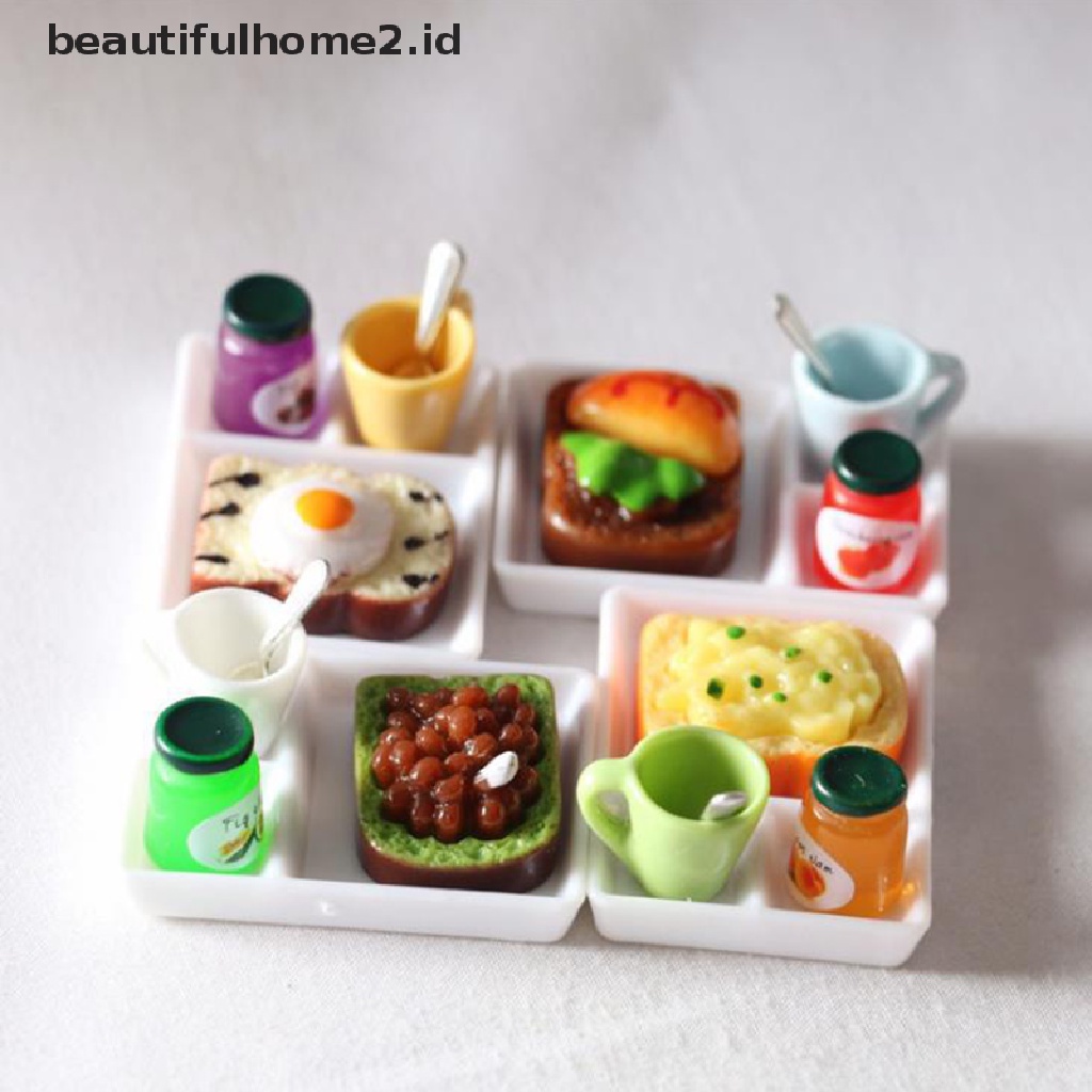 (Beautifulhome2) Buku Literatur Bahasa MandarinId 5pcs / set Mainan Miniatur Piring Selai / Roti Untuk Aksesoris Dapur Rumah Boneka