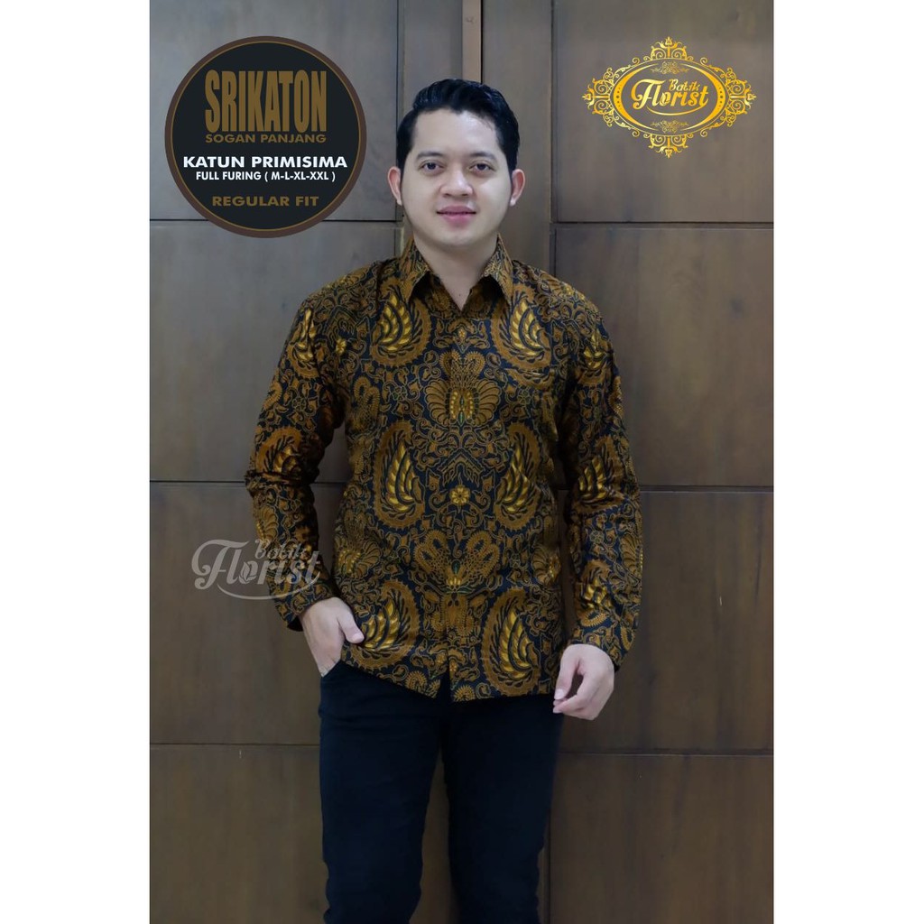 SRIKATON Kemeja Batik Pria Full Furing Bahan Katun Halus Primisima