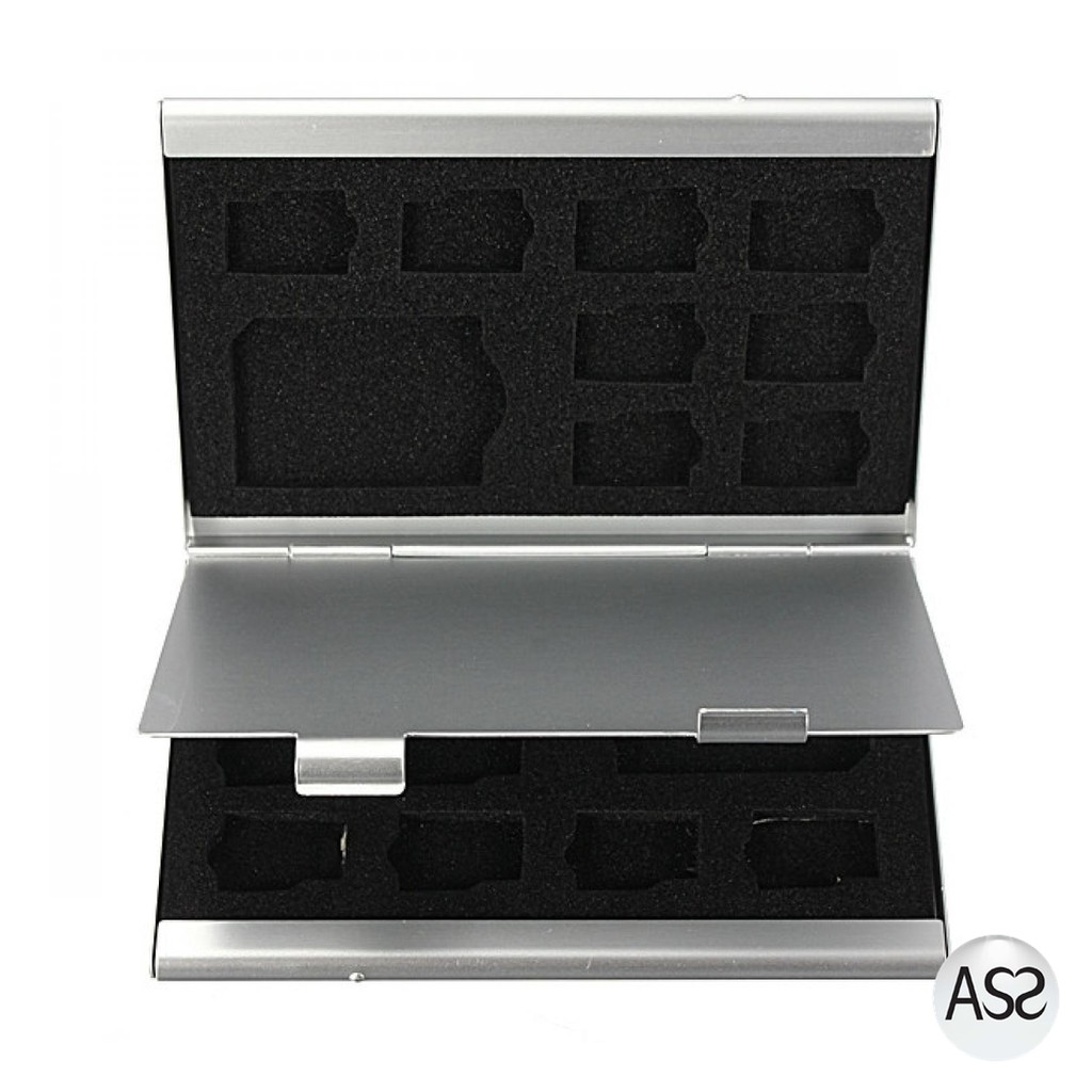 ASS Shop - Metal 18 in 1 Aluminium 16 Micro SD + 2 SD Card Storage Box - JJC