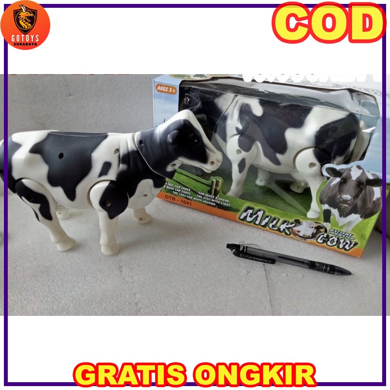 Mainan Boneka Sapi Perah Susu Bisa Gerak Bersuara Pakai Baterai Fto234