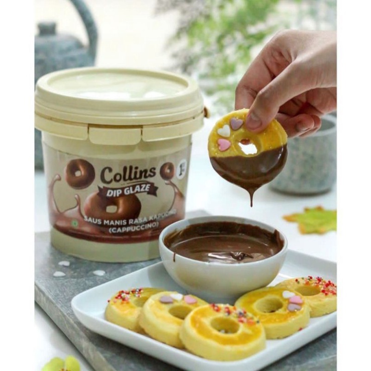 COLLINS DIP GLAZE 1 KG READY ALL VARIAN(free bubble dan alas kardus)